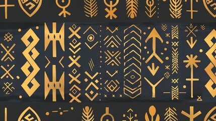 nordic runes seamless pattern wallpaper