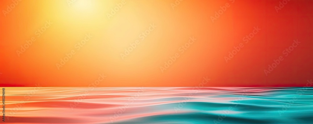 Poster scenery abstract background idea. colorful sunset over tranquil water with serene waves reflecting v
