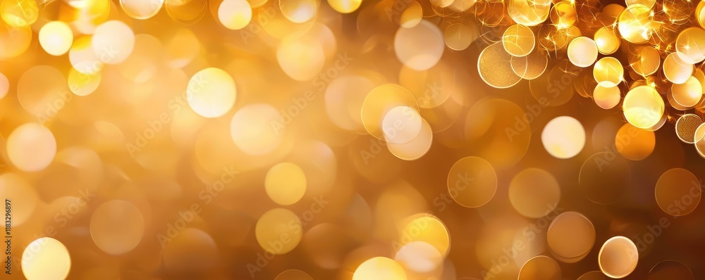 Aufkleber gold abstract background concept. beautiful golden bokeh lights creating a warm, festive atmosphere 