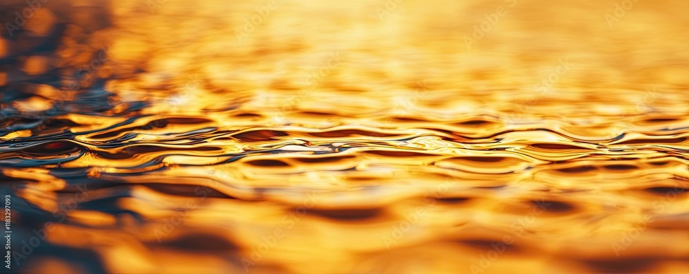 Poster gold abstract background concept. rippling water surface reflecting golden light creates a serene an