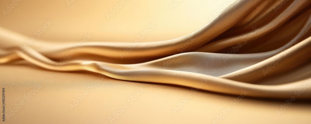 Poster gold abstract background concept. soft satin fabric drapes elegantly, creating a luxurious and smoot