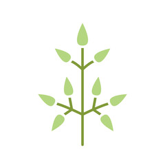 leaves icon in flat color style