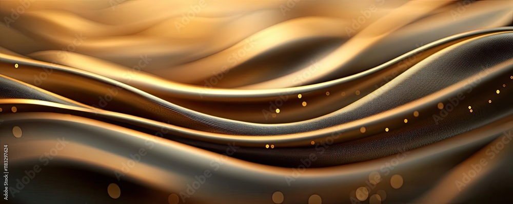 Poster Gold abstract background concept. Abstract golden waves create a smooth and luxurious visual texture for various uses.