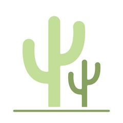 Cactus icon in flat color style