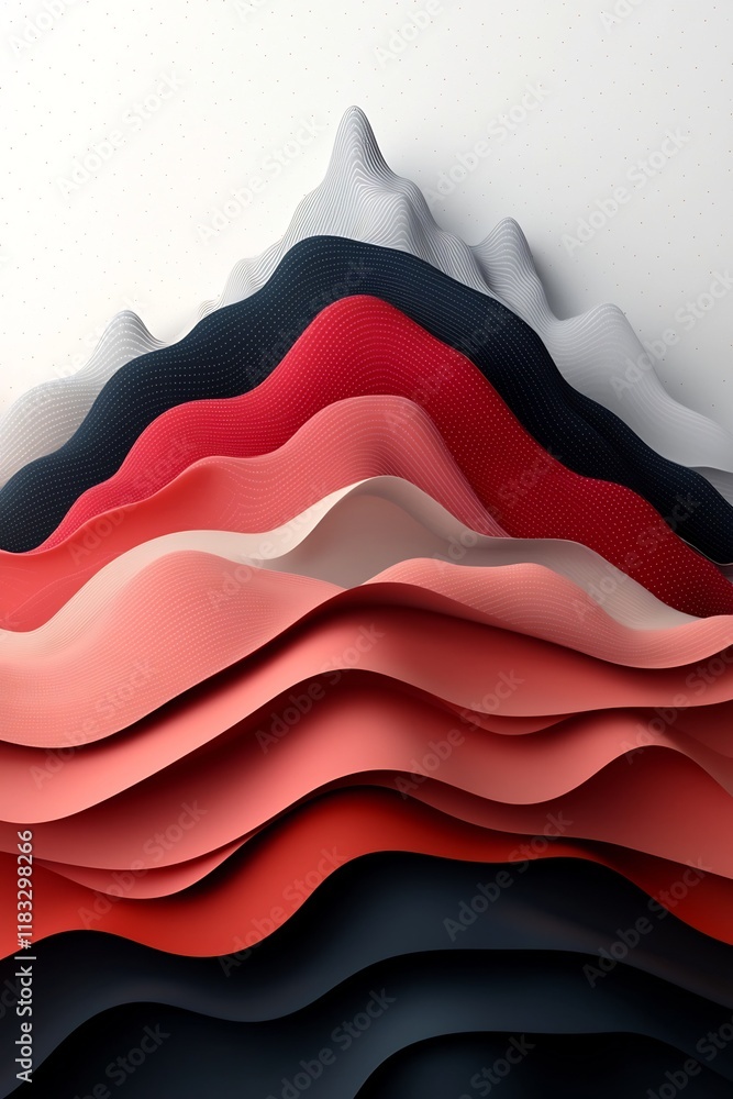 Aufkleber a visually striking and mesmerizing abstract landscape featuring pastel colored geometric shapes and