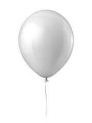 White balloon isolated on transparent background.