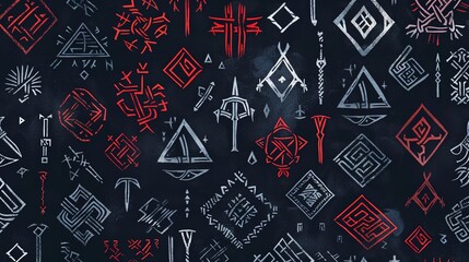 nordic runes seamless pattern wallpaper