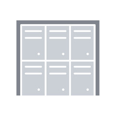 Locker icon in flat color style