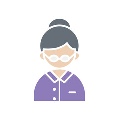 librarian icon in flat color style