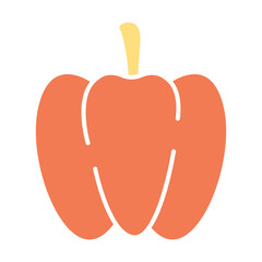 pepper icon in flat color style