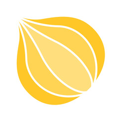 Onion icon in flat color style
