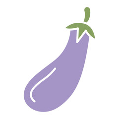 Eggplant icon in flat color style