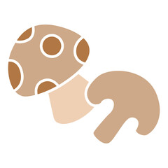 Mushroom icon in flat color style