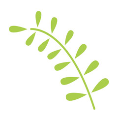 Leaf icon in flat color style