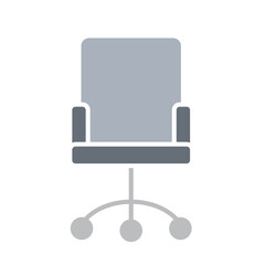 Desk chair icon in flat color style
