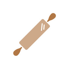 Rolling pin icon in flat color style