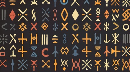 nordic runes seamless pattern wallpaper