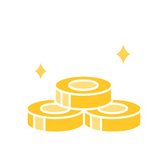 Coin icon in flat color style