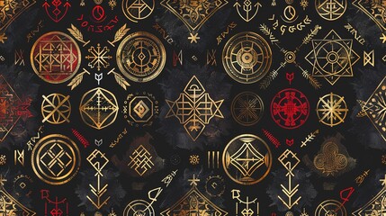 nordic runes seamless pattern wallpaper