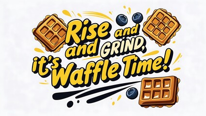 Rise and Grind Its Waffle Time Delicious Breakfast Waffles