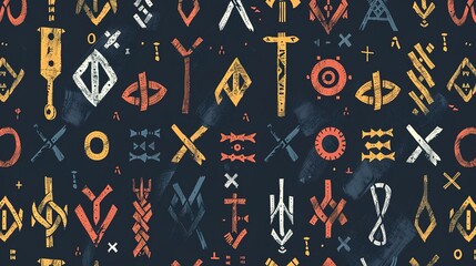 nordic runes seamless pattern wallpaper