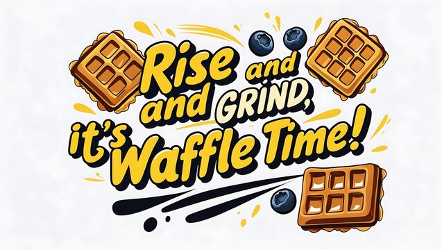 Rise and Grind Its Waffle Time Delicious Breakfast Waffles