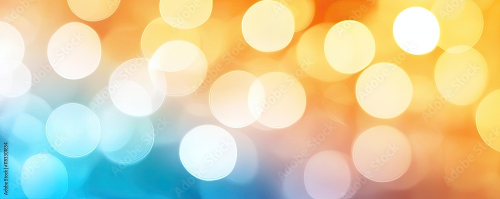 Poster Scenery abstract background idea. A vibrant abstract background with colorful bokeh lights in a gradient of warm hues.