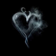 Heart-shaped smoke on black