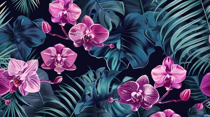 orchid seamless pattern wallpaper