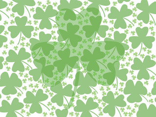 Clover Seamless Pattern - St. Patrick's Day Vector Design, Green Clover Repeat Pattern for St. Patrick's Day, Lucky Clover Vector Background.