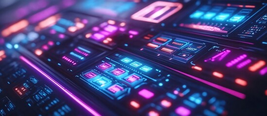 Futuristic Neon Interface: A Cyberpunk Digital Dashboard
