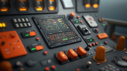 Detailed view of an offshore oil rig control room interior showcasing technicians closely monitoring and adjusting various technical instrumentation and control panels