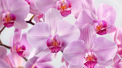 Fototapeta premium orchid seamless pattern wallpaper