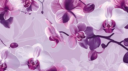 orchid seamless pattern wallpaper