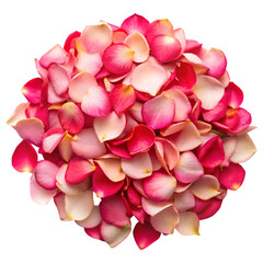 Obraz premium Pile of rose petals isolated on transparent background