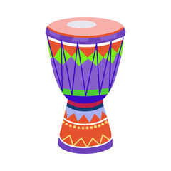 Flat style illustration of djembe drum