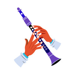 A flat illustration of clarinet flute