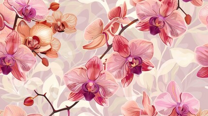 orchid pattern seamless wallpaper