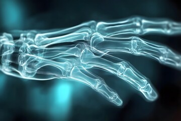 Futuristic Digital of a Human Hand as an X Ray