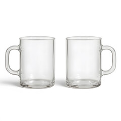 Clear glass mugs with simple design, perfect for any beverage