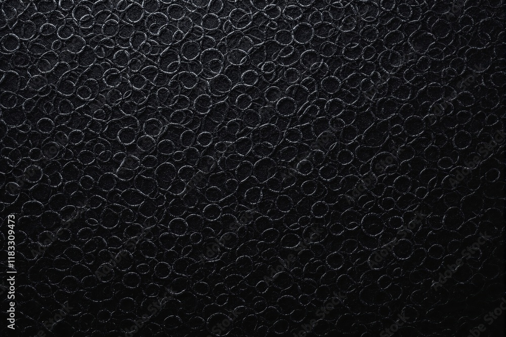 Poster intricate circular patterns forming a textured surface on a dark background, abstract style, conveyi