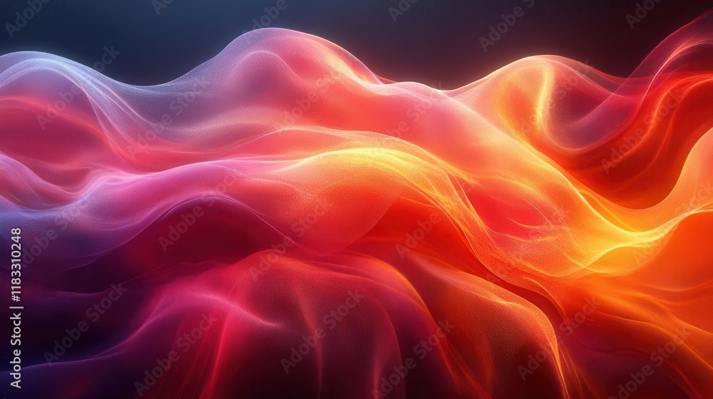 Poster a vibrant, abstract wave of colors blending seamlessly, creating a sense of fluid motion and dynamic