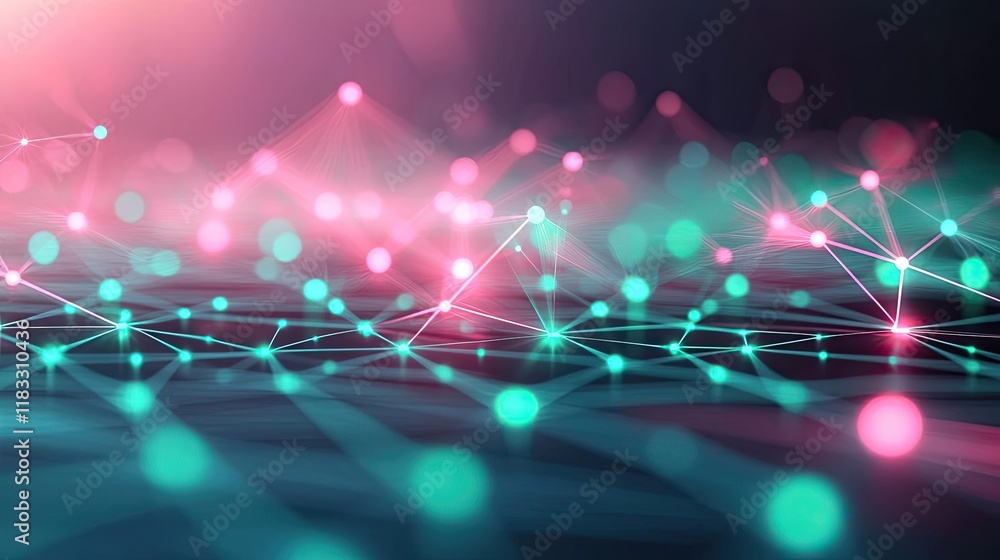 Aufkleber matrix abstract background idea. abstract digital network with vibrant connections and colorful ligh