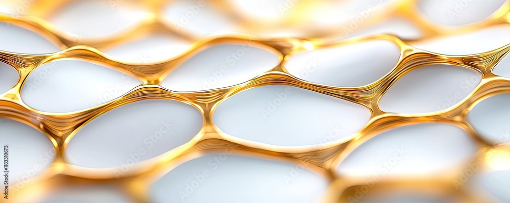 Poster matrix abstract background idea. close-up image of intricate golden pattern with white spaces resemb