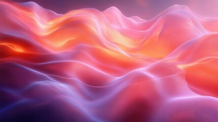 Obraz premium A vibrant, abstract landscape with flowing waves of pinks, purples, and oranges, creating a dreamlike, ethereal atmosphere.
