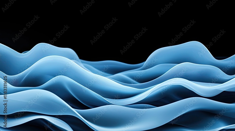 Poster layer abstract background idea. abstract waves in shades of blue creating a serene and calming atmos
