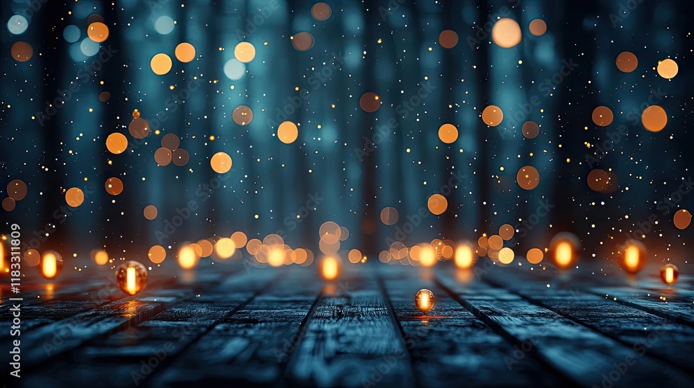 Aufkleber layer abstract background idea. a serene forest scene with glowing lights and a magical atmosphere a