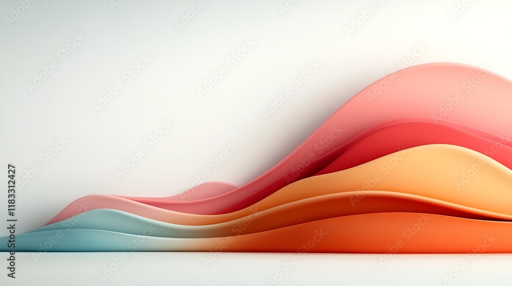 Aufkleber serene and captivating pastel desert landscape featuring sweeping undulating dunes and mesmerizing a