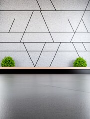 Geometric Wall Mockup: Stylishly Rendered Interior Design 3D Illustration. AI Generated
