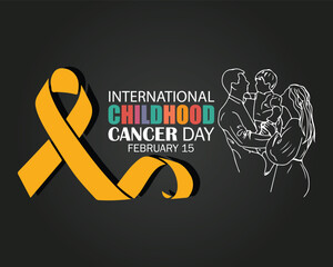 International Childhood Cancer day (ICCD) is observed every year on February 15, to raise awareness, and to express support for children and adolescents with cancer. Vector illustration
